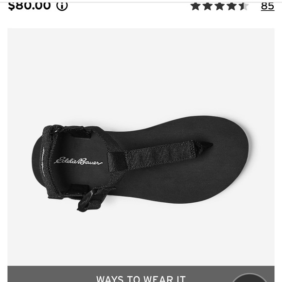 Eddie Bauer Shoes New Unisex Eddie Bauer No Flop Flip Sandal W Vibram Sole Black Mens 6 Euro